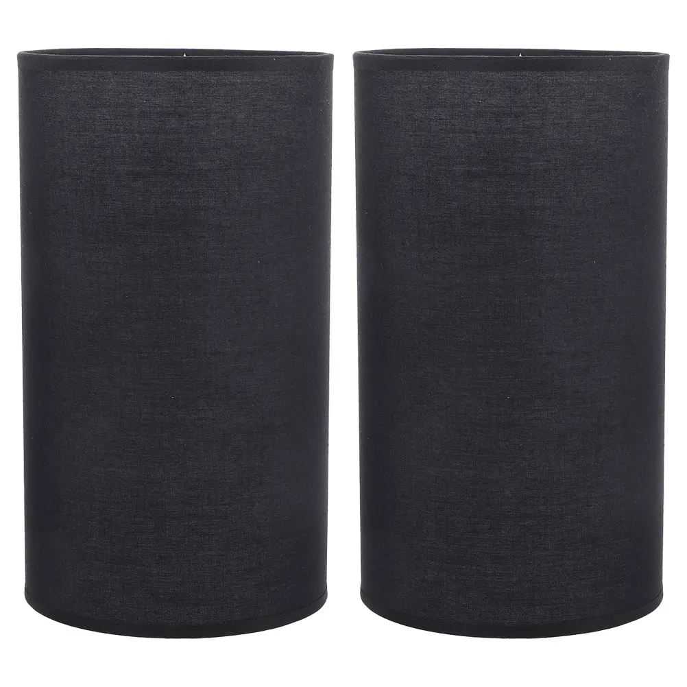 

2pcs Lampshade Black Cloth Drum Shade for Table Lamp Pendant Lampshade For Wall Lamp Light Home Decor Replacement