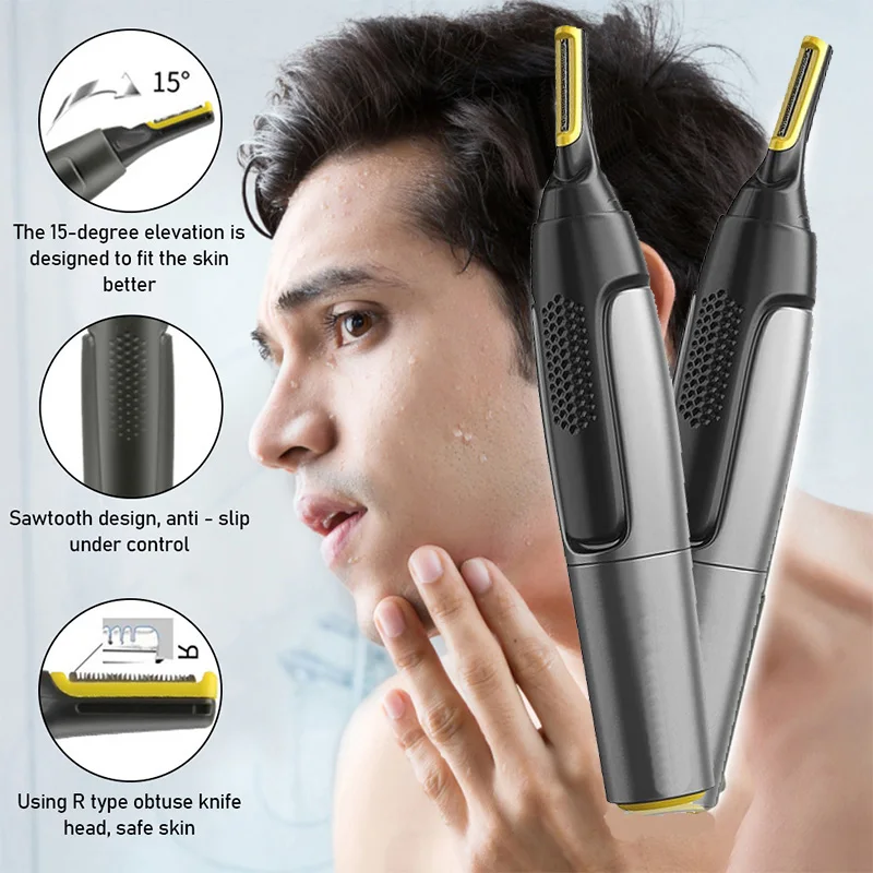 Nose Hair Trimmer Electric Waterproof Hair Shavers Man Portable Nose Ear Hair  Eyebrow Cutter Grooming Trimmer