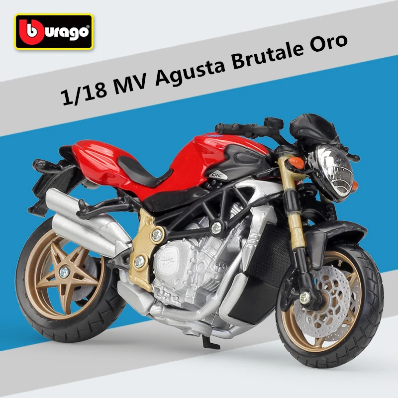 

Bburago 1:18 MV Agusta Brutale Oro Alloy Motorcycle Model Diecast Metal Toy Street Racing Motorcycle Model Simulation Kids Gifts