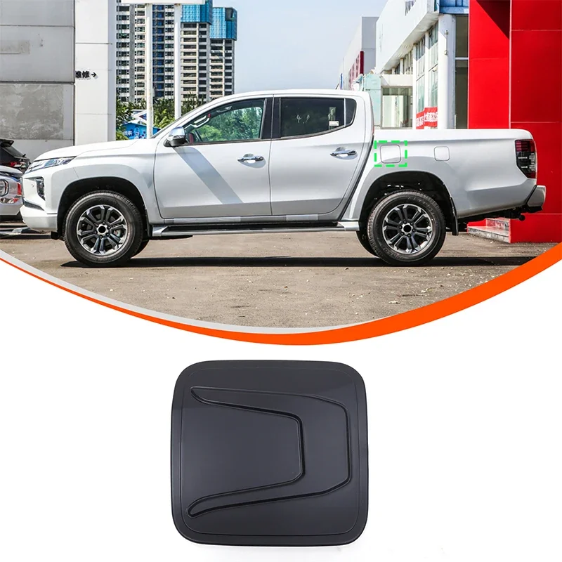 

For Mitsubishi Triton L200 2019-2023 ABS Matt Black Fuel Tank Cap Decoration Sticker Car Accessories