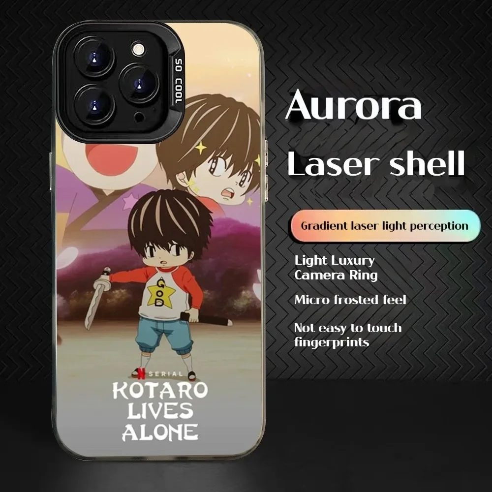 

K-Kotaro Lives A-Alone Phone Case For IPhone 16 Pro Max 15 14 13 12 XS Plus 11 Fashion Matte Aurora Laser Gradient Shockproof C
