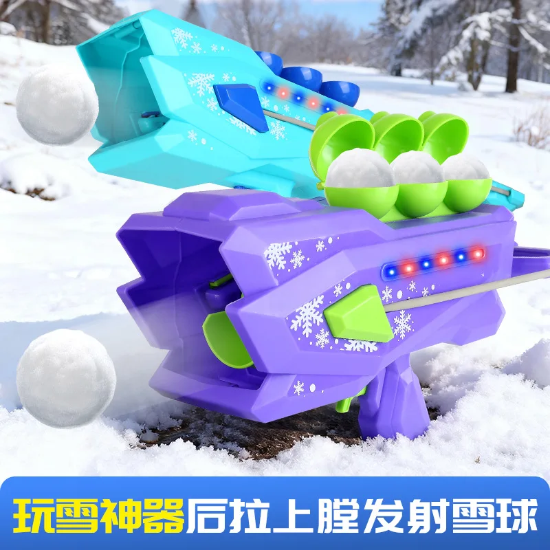 Children's snowball gun winter outdoor play snow toys snow bullet gun snow throwing snowball clip snowball fight artifact