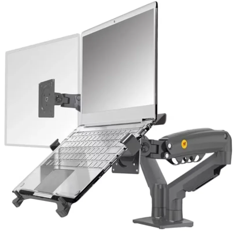 Support pour ordinateur portable avec plateau réglable pour bras de mouvement complet pour ordinateur portable 10-17'' avec plaque VESA pour moniteur 17-30''F160-FP