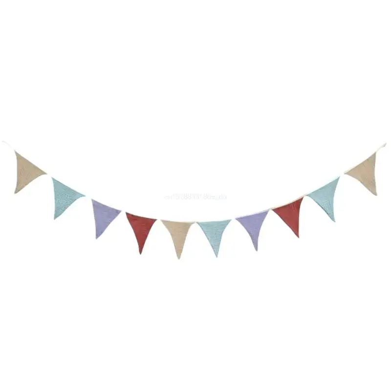 Decorative Cotton Bunting for Kids Bedroom Flags Garlands Nursery Wall Decors Dropship