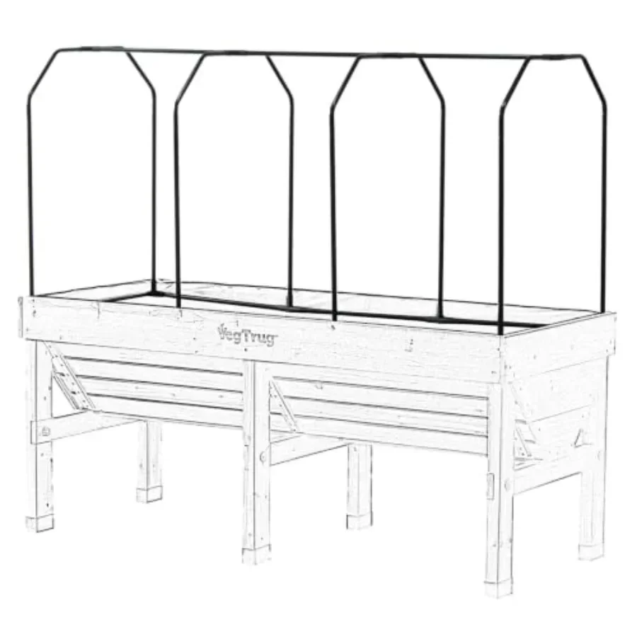 Classic 1.8m Greenhouse Frame Only, Black, 70.5