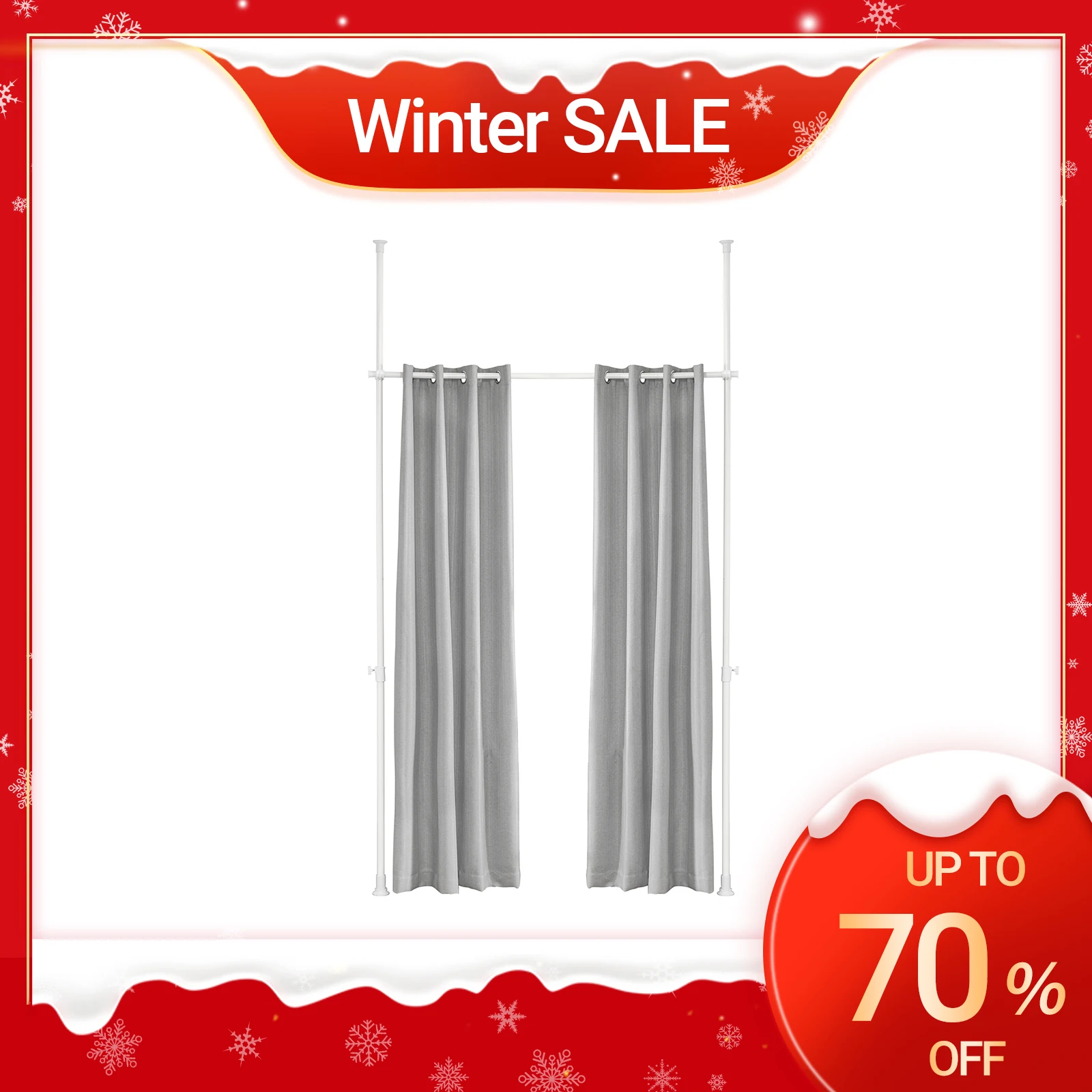 SoBuy KLS12 Cortina telescópica Parasol ajustable Thermopardine Visible armario salón Estudio
