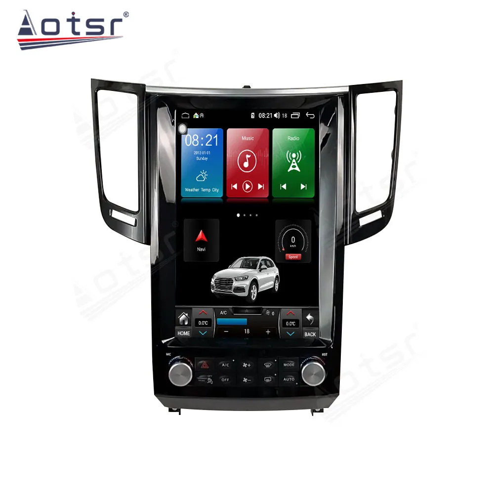 Vertical Style Multimedia Stereo Player Carplay For Infiniti FX25 FX35 FX37 QX70 Android 13 GPS Navigation Radio 2 Din Head Unit