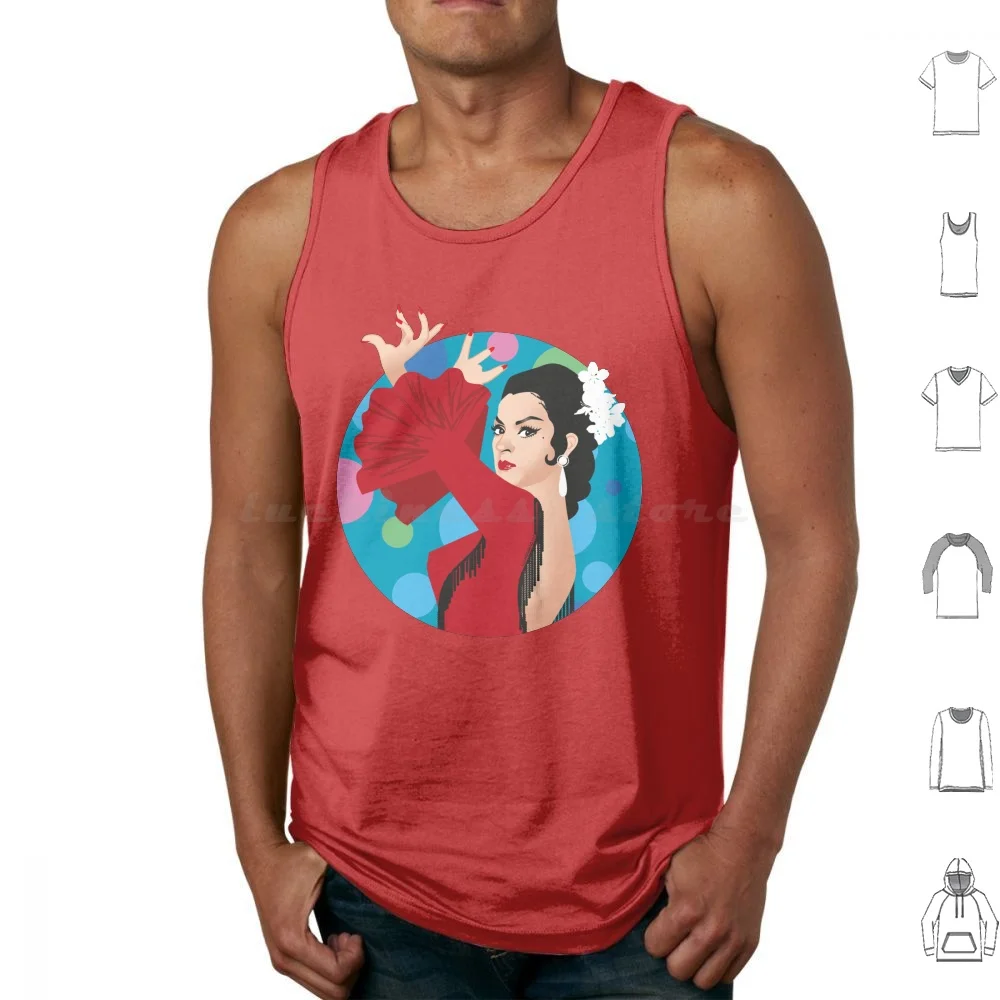 Faraona Tank Tops Vest Sleeveless Alejandro Mogollo Art Alejandromogolloart Alemogolloart Flamenco Cantaora Lola Flores Singer