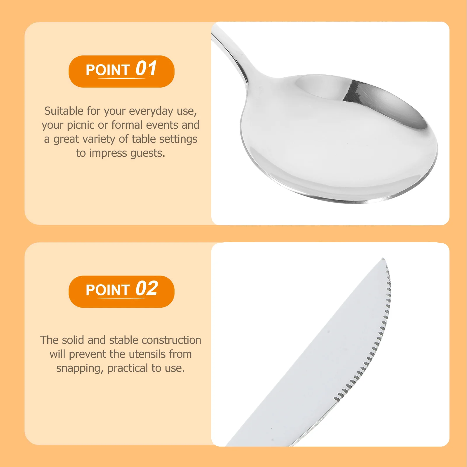 

1Set Western Dinnerware Silverware Stainless Steel Cutlery Set Dinner Fork Spoon Knife Dessert Use Home Restaurant Party