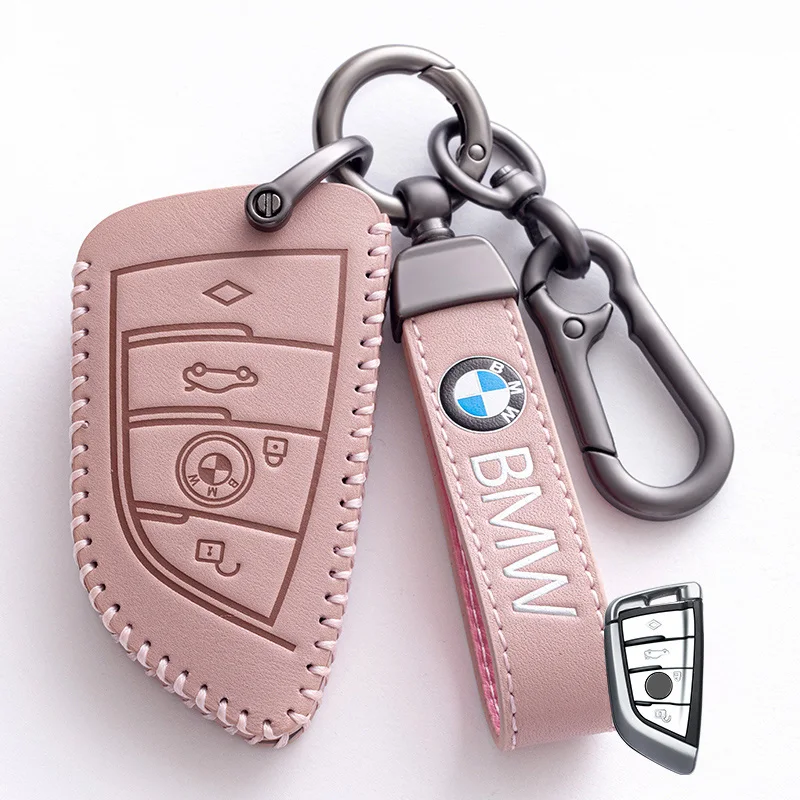 

Car Leather Remote Key Case Cover Shell For BMW 1 3 5 7 Series X1 X3 X4 X5 X6 G20 G30 F15 F16 F34 F10 F20 F30 G01 G02 G05 G07