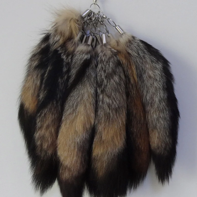 Lovely Racoon Tail Charm Keychain Sweet Furs Bag Pendant Car Keyring Decors