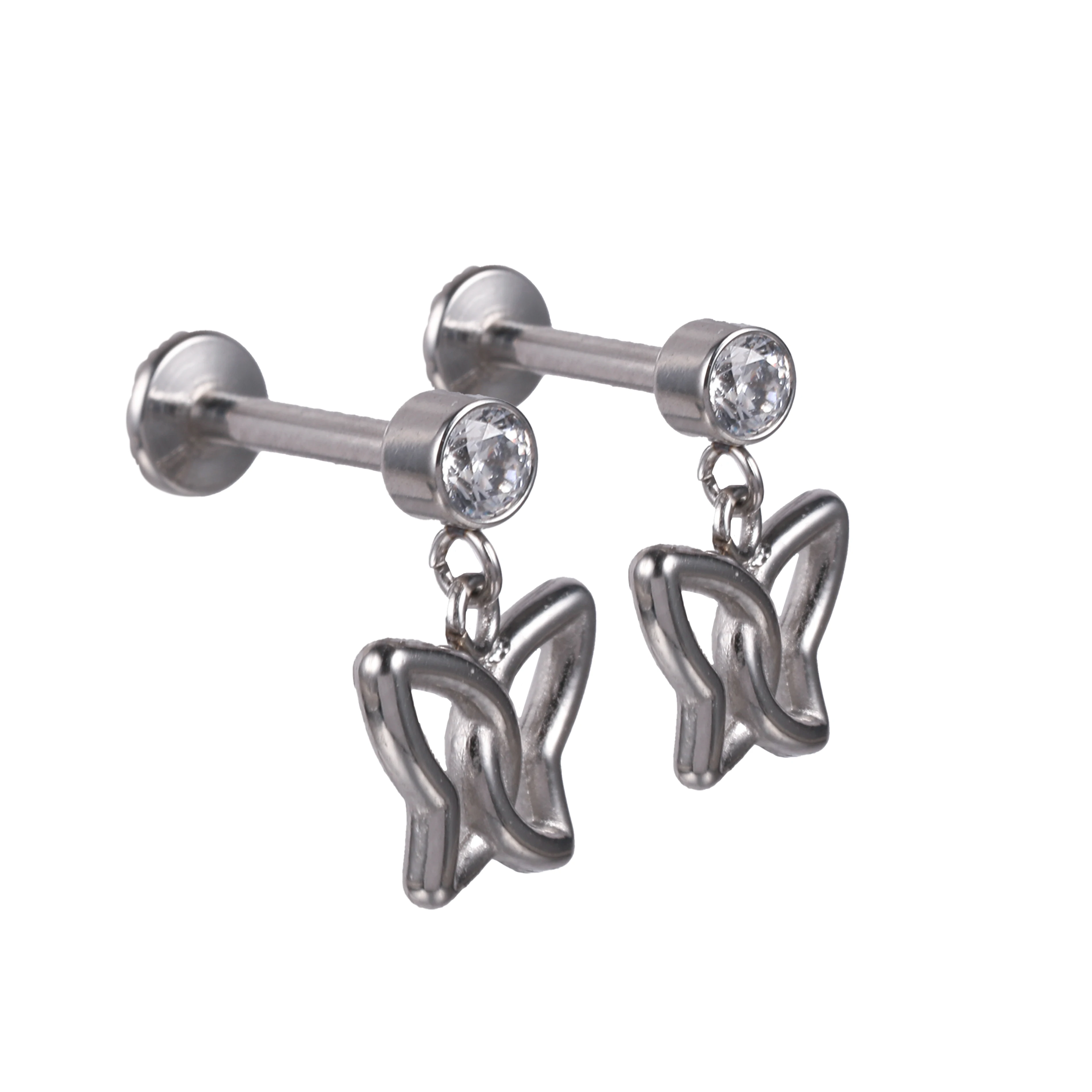 1 Pasang Anting Kancing Kupu-k - Body Jewelry High End ulasan dan harga
