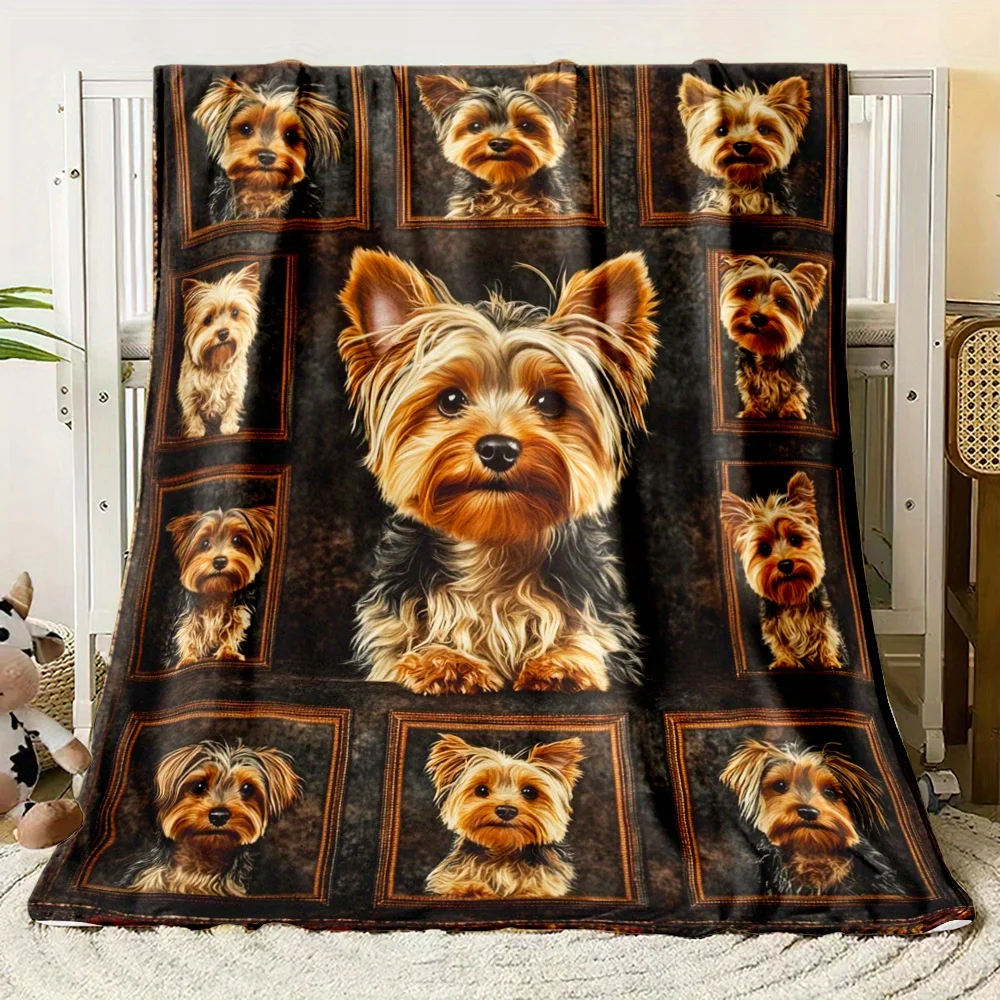 

Yorkshire Terrier Soft Throw Blanket Lightweight Versatile for RV Travel Camping Home Decor All Seasons Bedding