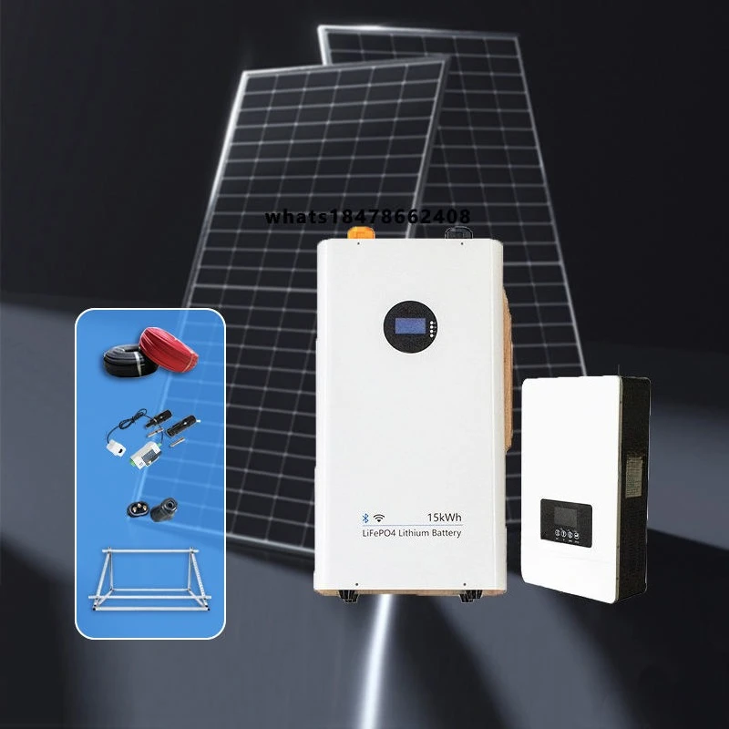 Solar power generation system with foldable monocrystalline solar panels and lithium iron phosphate batteries