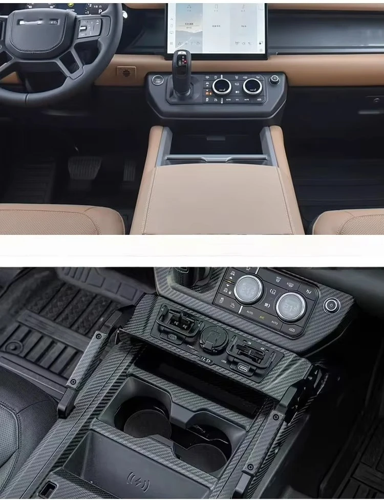 For 2020 2025 New  Defender 90 110 ZBLD Style Carbon Fiber Central Control Console Interior Mod Upgrade Kit