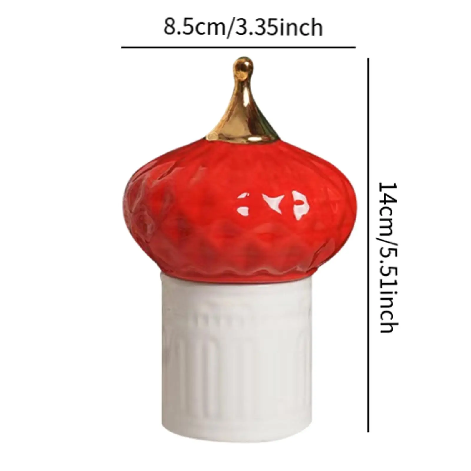 Castle Style Ceramic Candle Container with Lid Dustproof Candy Jar Decorative Box for Living Room