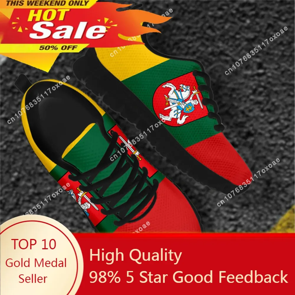 

Lithuania Flag Design Sneakers for Men Lightweight Mesh Flats Shoes Breathable Lace Up Footwear Zapatillas Hombre