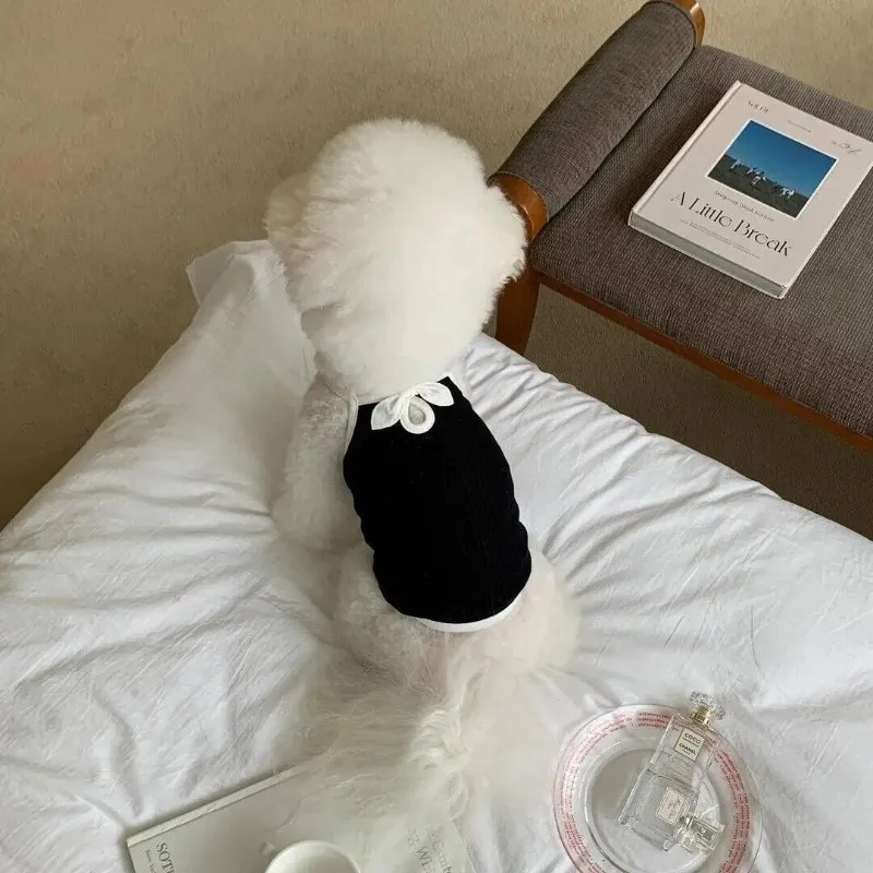 Fashion Summer Thin Dog Clothes Tank Puppy Clothing Puppy Clothing Top Teddy Bears Small Dog Bow Breathable Sling Puppy Clothes