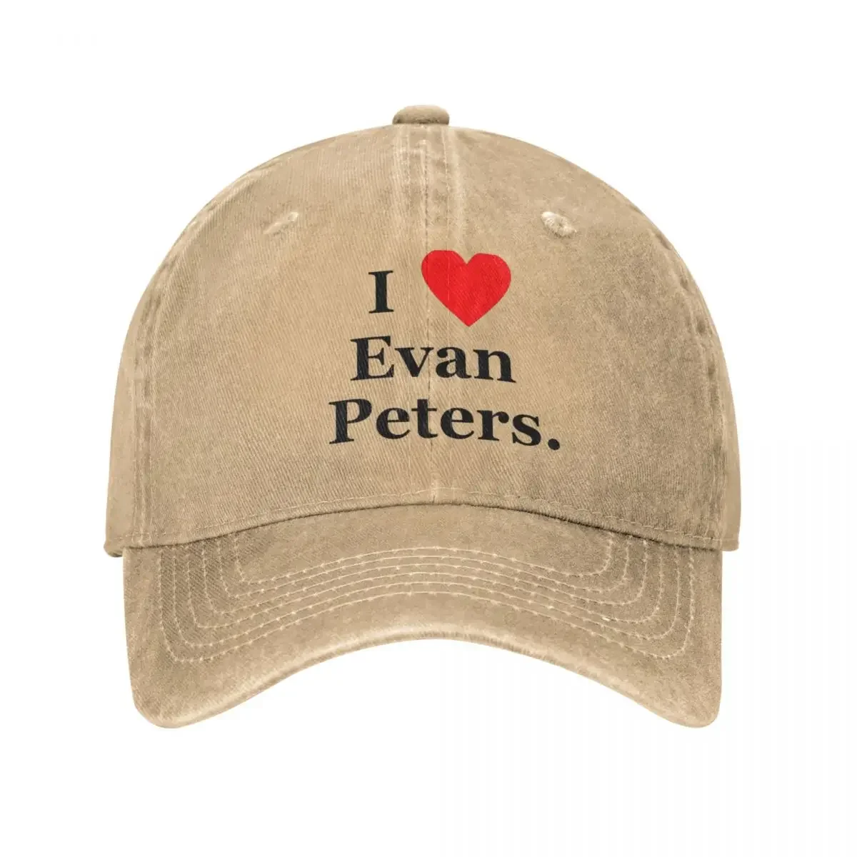 I Love Evan Peters Baseball Cap Street Style Men Adult Washed Trucker Hat Sunscreen Running Hippie Baseball Caps Gift Idea