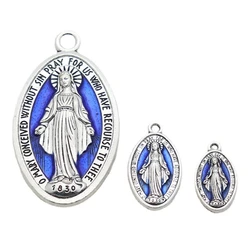 10Pcs Miraculous Medal Pendant Charm for Chain Necklace or Rosary Christ Catholic Charms Blessed Virgin Pendant w/ Loop Dropship