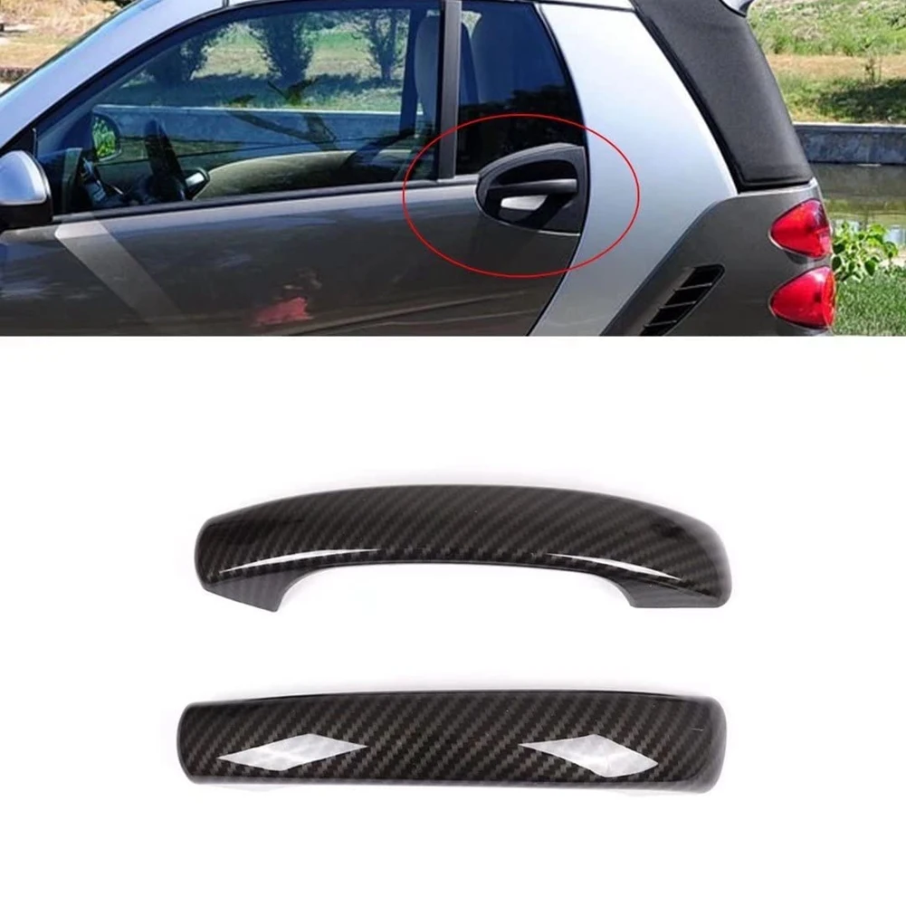 

For Mercedes Benz Smart 451 Fortwo 2009-2015 Carbon Fiber Car Exterior Door Handle Cover Trim Decor Sticker Accessories