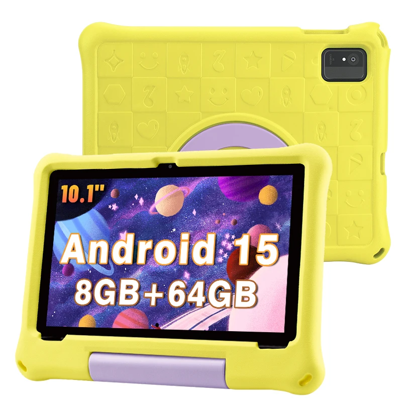

Детский планшет, ANRY 10,1-дюймовый HD Android 15, 64 ГБ памяти, 8 ГБ ОЗУ, режим защиты глаз, аккумулятор 5000 мАч, противоударный чехол для родителей