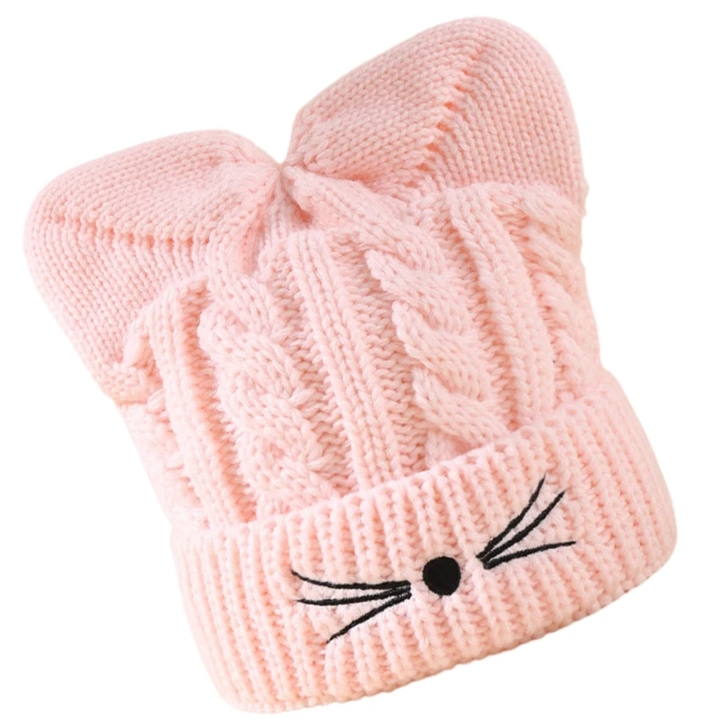 Gorros inverno com orelhas gatinho, chapéu malha para cosplay halloween, adereços para fotos, chapéu malha para