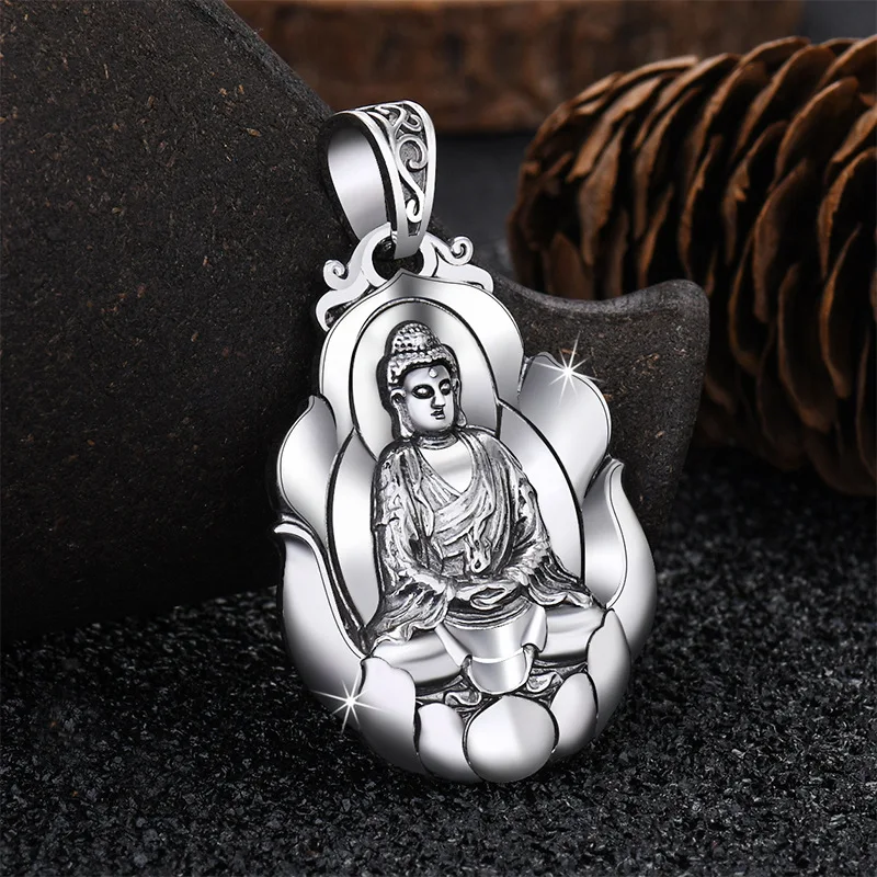 

Trendy Relief Buddha Pendant For Men Jewelry Blessing Mahasthamaprapta Tathagata Avalokitesvara Necklace Male Choker Accessories