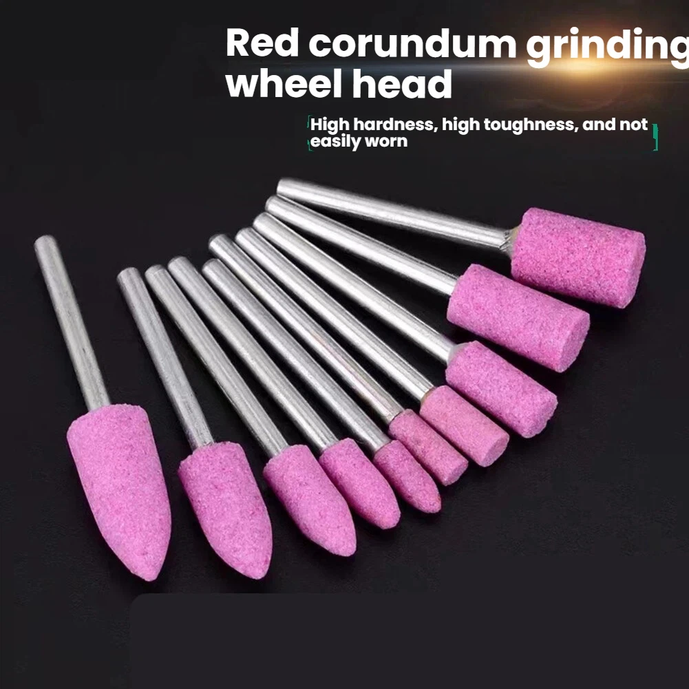 

14Pcs 60mm Handle Grinding Heads Set 3mm Shank Wool Polishing Heads Flint Grinding Head Polishing Grinding Wheel Rotary Tools