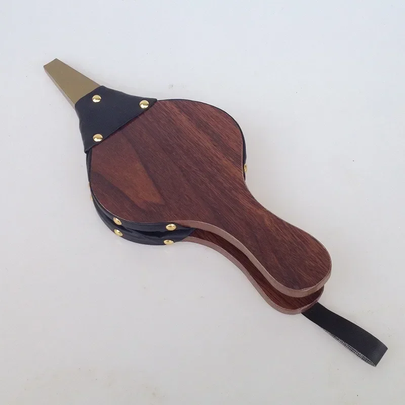 1pcs Barbecue Tools Manual Style Wood Crafts Manual Fireplace Blower Leather Tiger Airbox Bbq Supplies Blower
