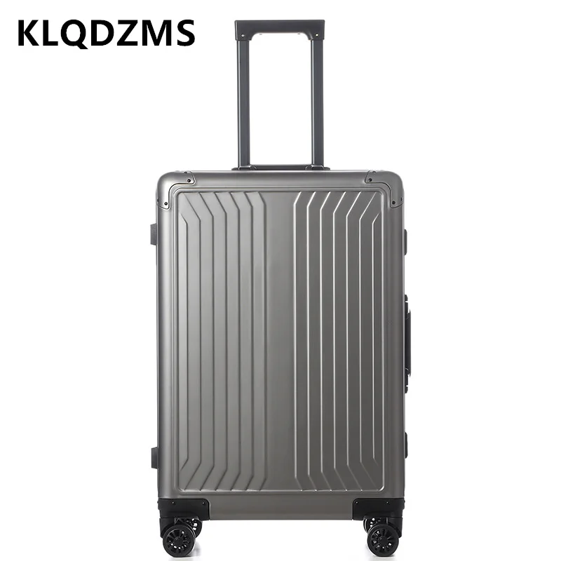 Klqdzms Herenkoffer 20 Inch Volledig Aluminium Magnesiumlegering Instapdoos 24 "28 Grote Trolleykoffer Zakelijke Bagage