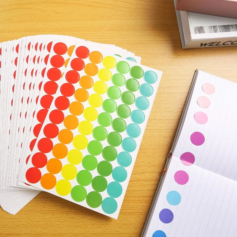 2160 قطعة ملصقات نقطة 3/4 بوصة ملصقات ترميز ملونة ملصقات نقطة مستديرة 12 لون ملصقات للتسمية دائرة البولكا للفصول الدراسية لمرحلة ما قبل المدرسة #6