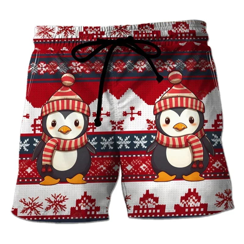 2025 feliz natal papai noel shorts masculinos engraçado natal unisex y2k board calças curtas verão havaí maiô surf nadar crianças troncos