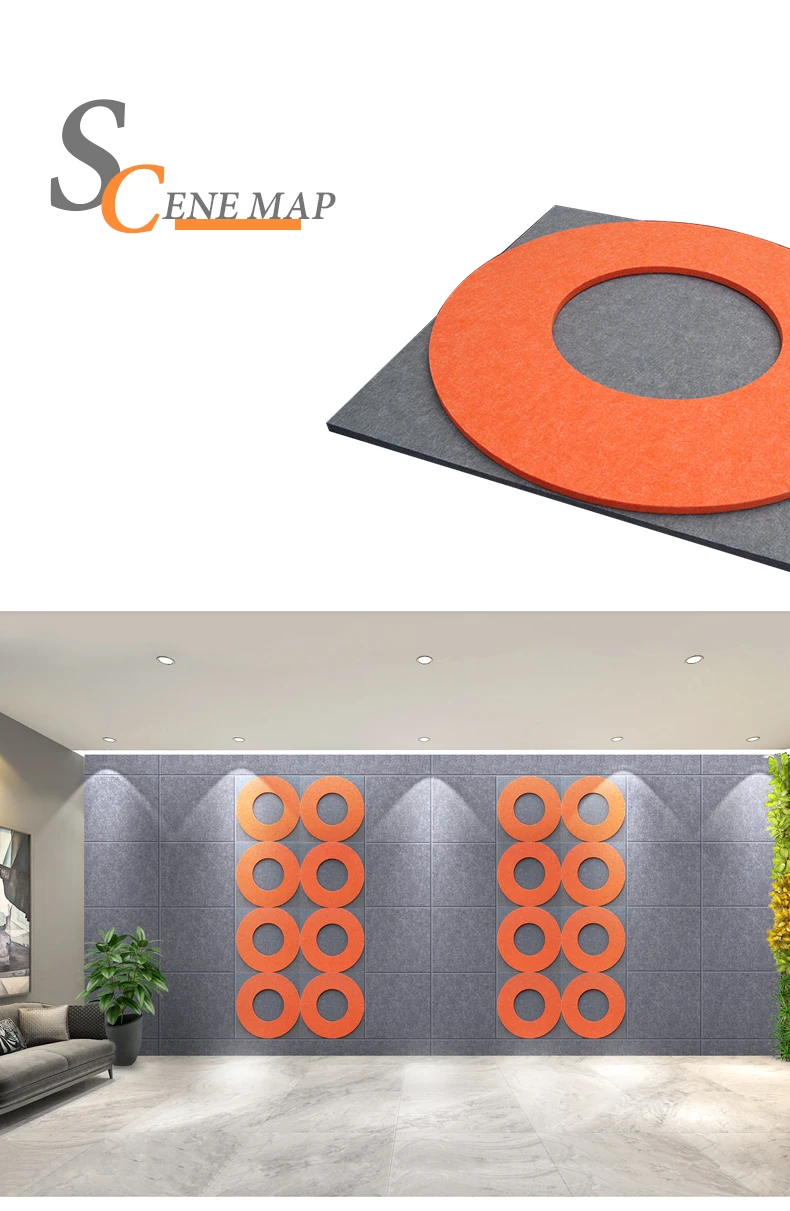 5 pcs/Pack 3D Creatively Double Layer Splicing Round Polyester Fiber Acoustic Panel Sound-Absorb Panel for Studio/Home/Office