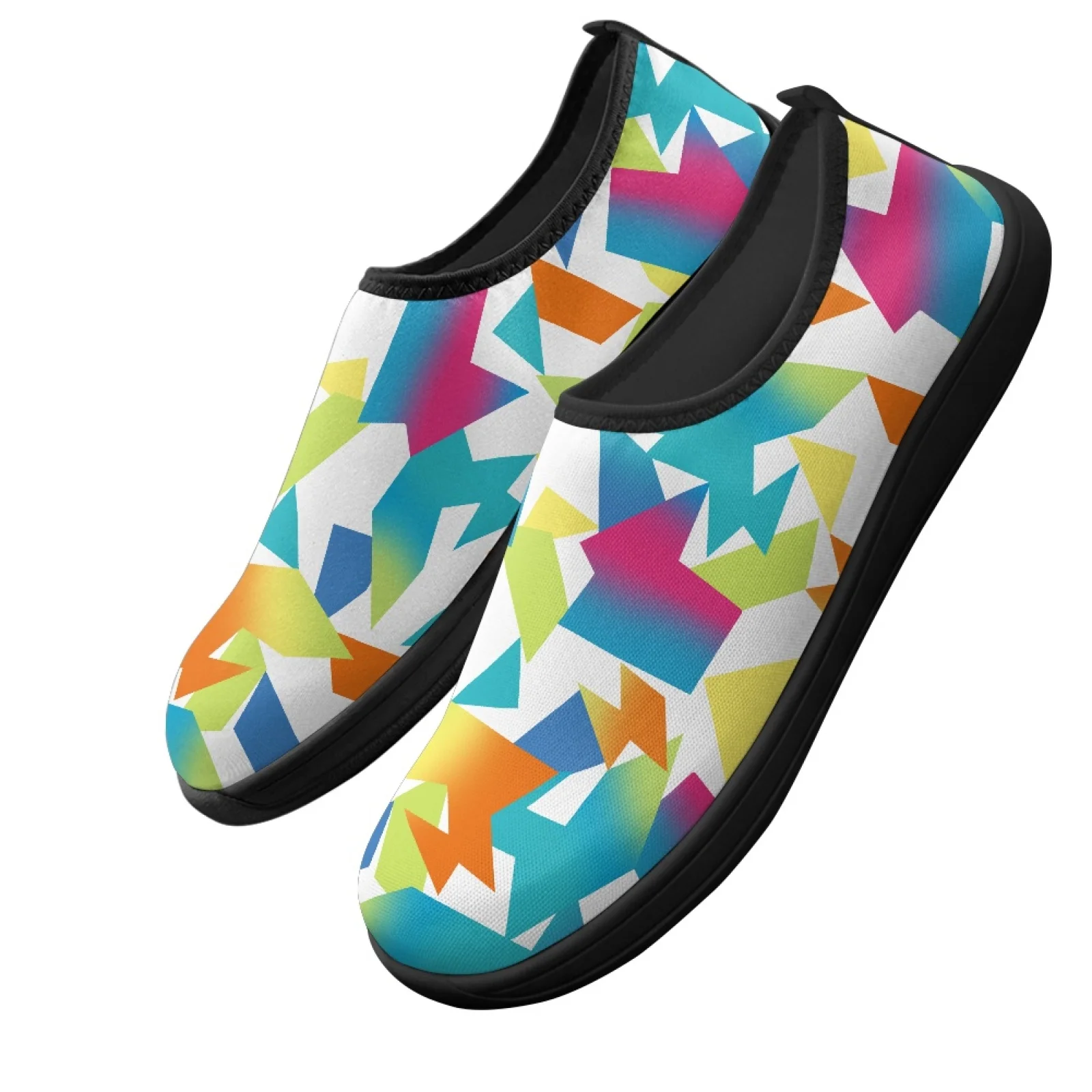 PENSTROLL Geometric Shapes Casual Shoes Walking Flats for Men Non-Slip Athletic Shoes