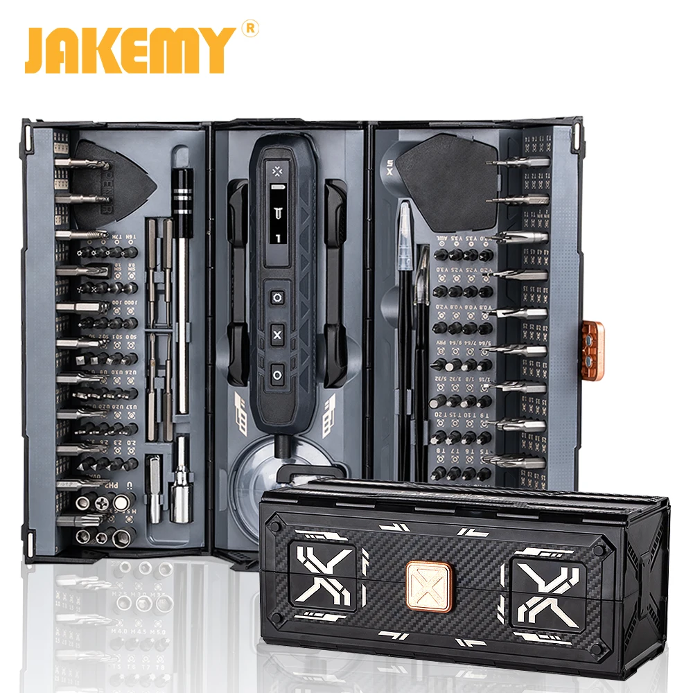 JAKEMY 180In1 Black Precision Cordless Electric Screwdriver Set,Magnetic Bits Multifunction Repair Kit For Laptop/Phone/Glasses