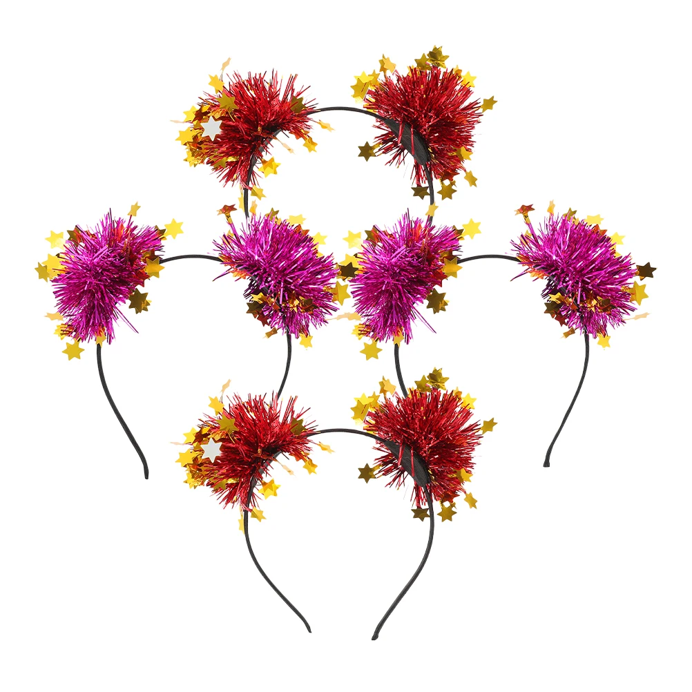 4 قطع من عصابة الرأس على شكل نجمة للنساء والفتيات وحفلات أعياد الميلاد وإكسسوارات الشعر اللامعة وعصابات الرأس المزخرفة للأزياء التنكرية