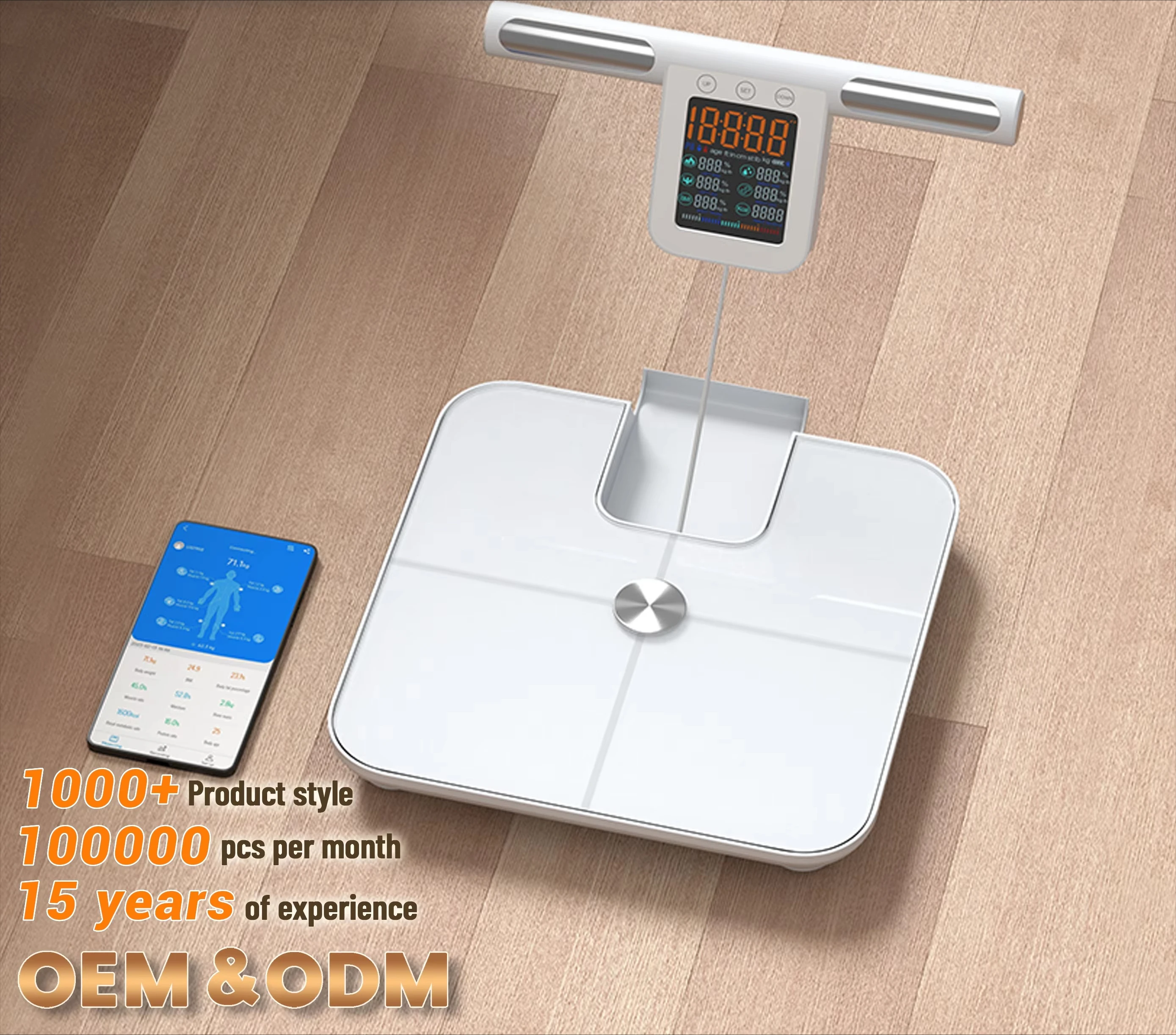 

High Accuracy Four-point Smart Battery Powered Body Fat Digital Weighing Scale