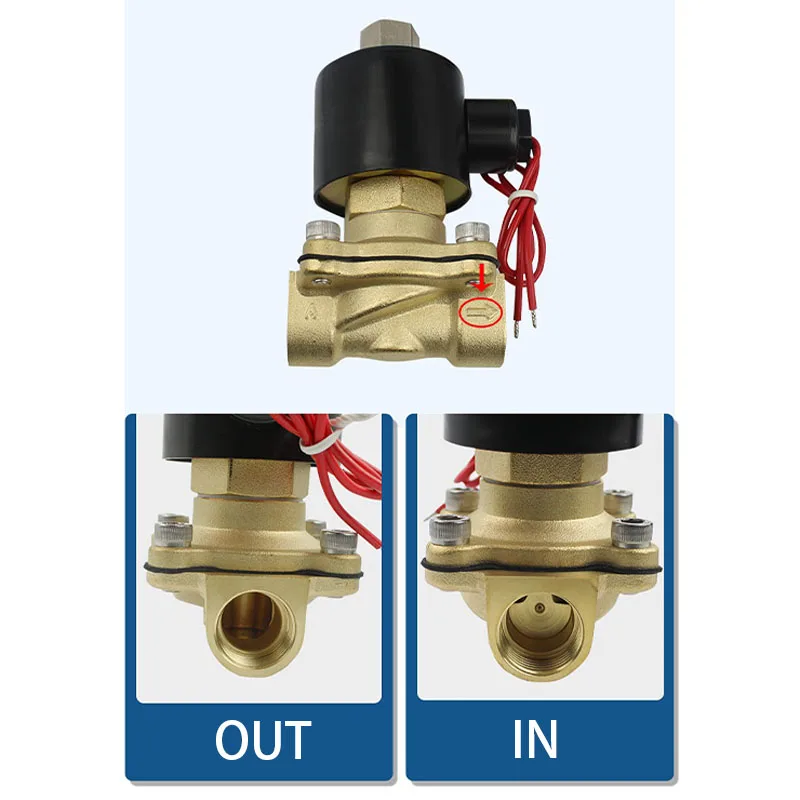 Électrovanne 2WK Normally Open All Brass Solenoid Valve AC220V/DC24V Water Valve 1/2 1/4 1/8 3/8 1 Inch/1.2 Inch/2 Inch Pneumatique — détail 2