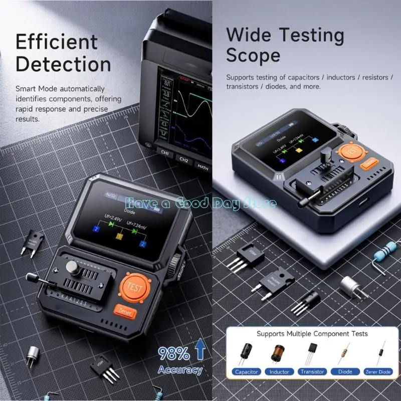 462D Professional Transistor Tester With Double Operation Mode And Decoding For Electronic Components