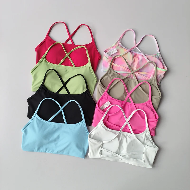 Kreuzschöner Rücken-Sport-BH für Damen, schnelltrocknender Fitness-BH mit Brustpolster, sexy, rückenfreier Yoga-Anzug mit Trägern – Detail 20