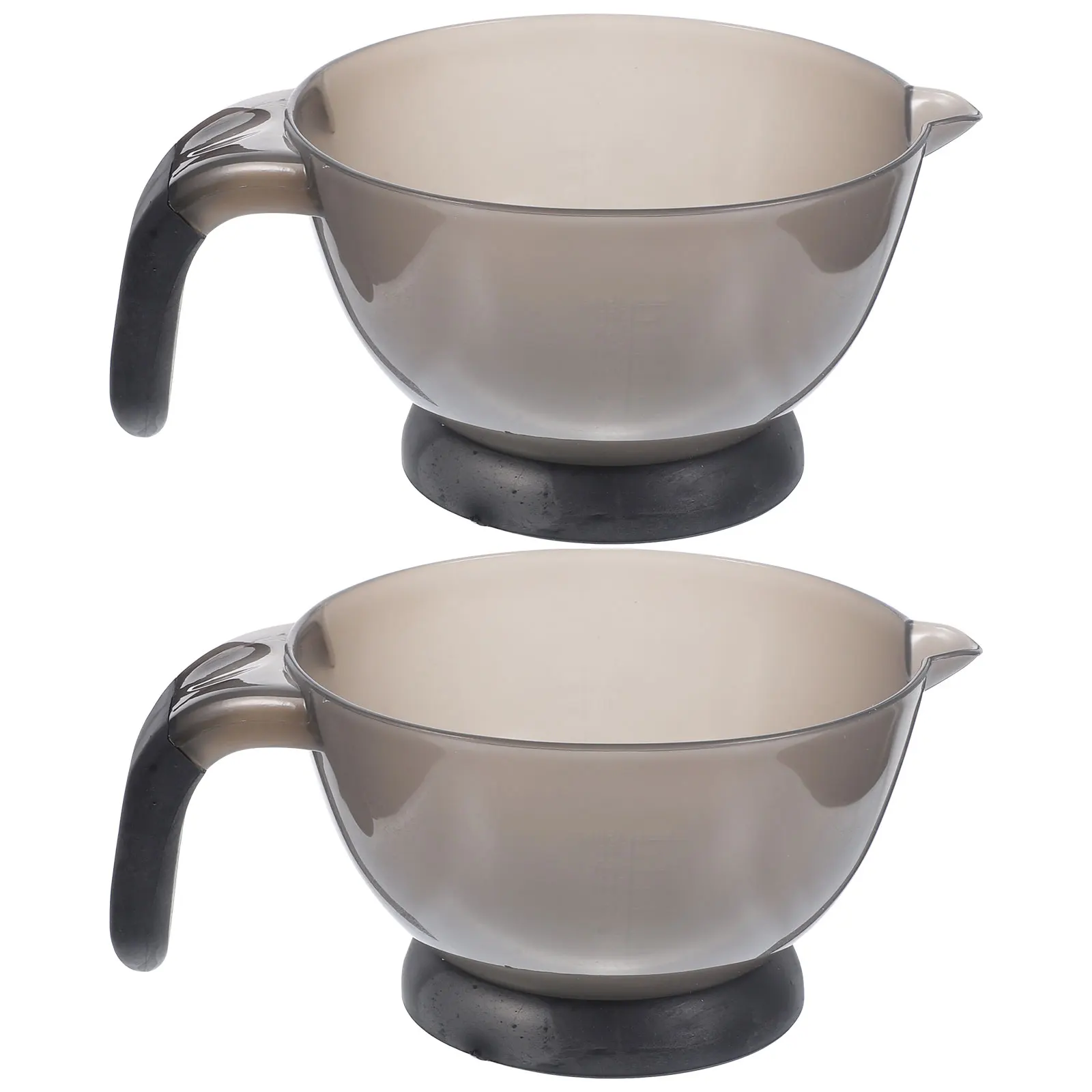 

2pcs Thickened Mixing with Large Handles Salon Hair Dye Tools Reusable Color Bowls For Hair Salon Transparent Plastic Bowls