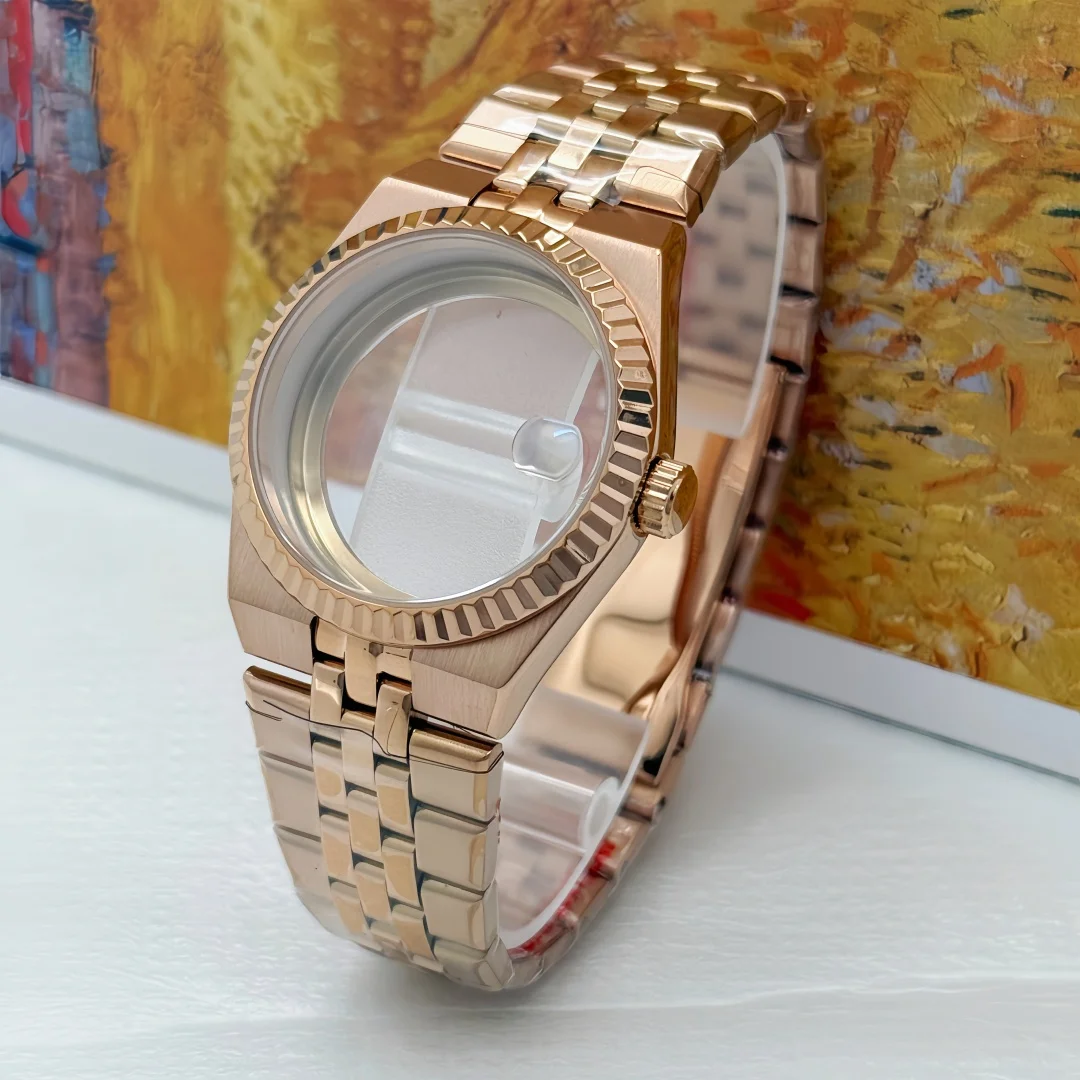 Stainless Steel Watch Case 36mm with Sapphire Glass Suitable for Seiko NH35 NH36 Movements 30mm Dial Watch Strap Accessories
