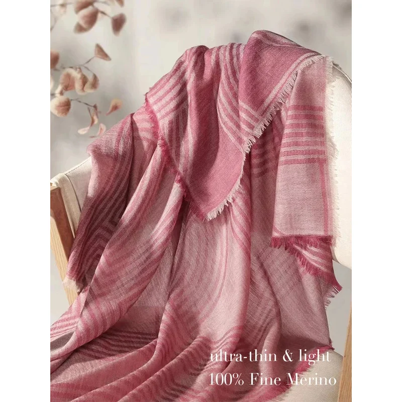 

Women 100% Superfine Merino Wool Bandana Square Scarf Ultra-Light Shawl Spring Summer Muslim Hijab 100cm Luxury Sequins Scarves