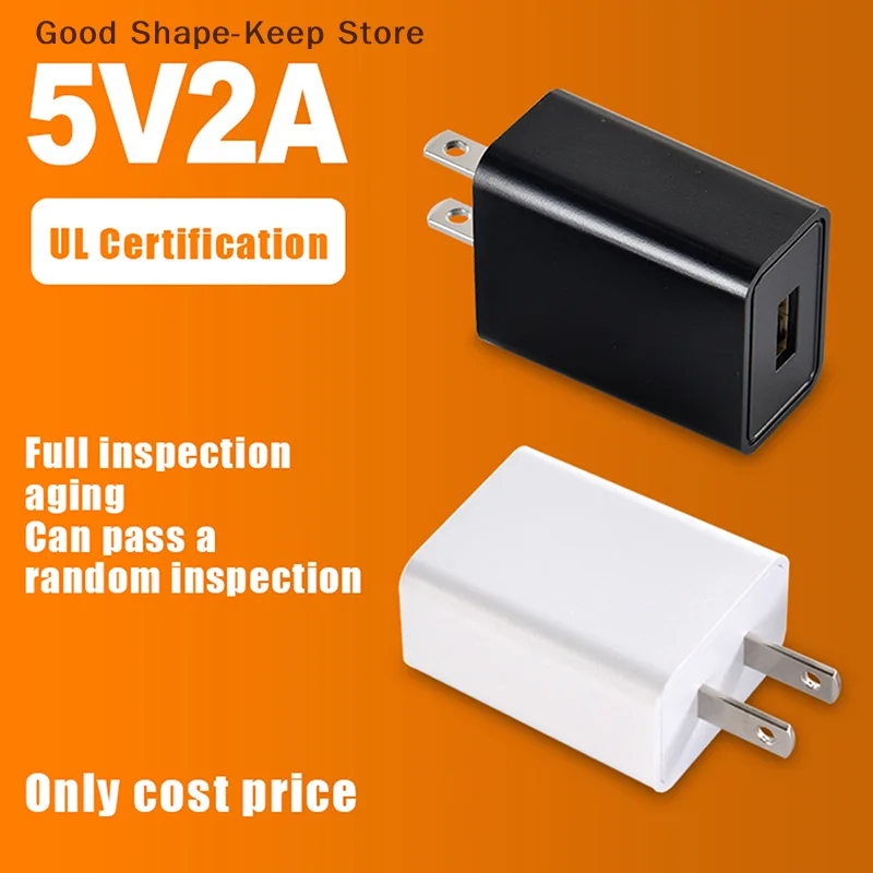 1 قطعة محول الولايات المتحدة 5 فولت 2A شحن سريع UL التوصيل واحد USB ميناء الهاتف شحن الجدار شاحن السفر في الولايات المتحدة الأمريكية اليابان تايلاند كندا كولومبيا