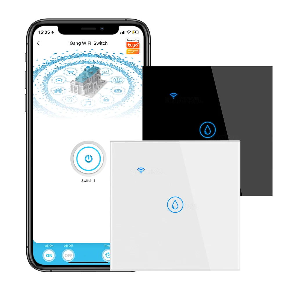 2023 40A Smart Wifi Water Heater Boiler Touch Switch Air Conditioning Power Switch European Union British Standard