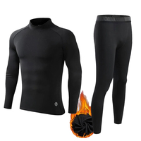 Turtle Neck Thermal Underwear Winter Fleece Mens Warm Base Layer Compression Long Sleeve Black Bottoms Kids Thermal Underwear