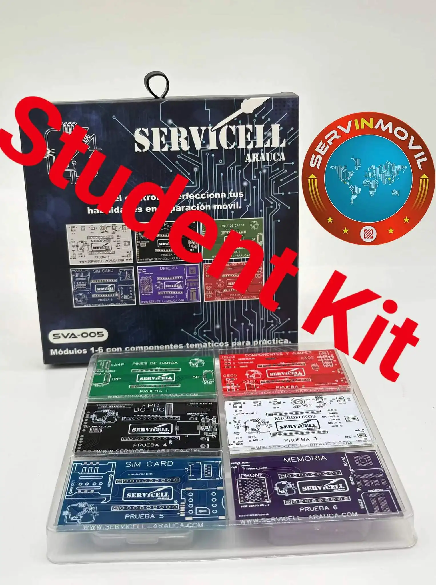 Imagem -03 - Servicell-arauca Sva005 Mobile Phone Repair Tool Kit Contém Seis Módulos Base Versão Student