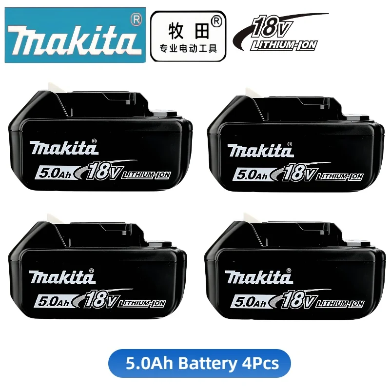 

100% Original Makita 18V 5.0Ah Power Tool Rechargeable Battery, Replaceable LED Lithium-ion,BL1860B BL1860 BL1850 BL1840 BL1830