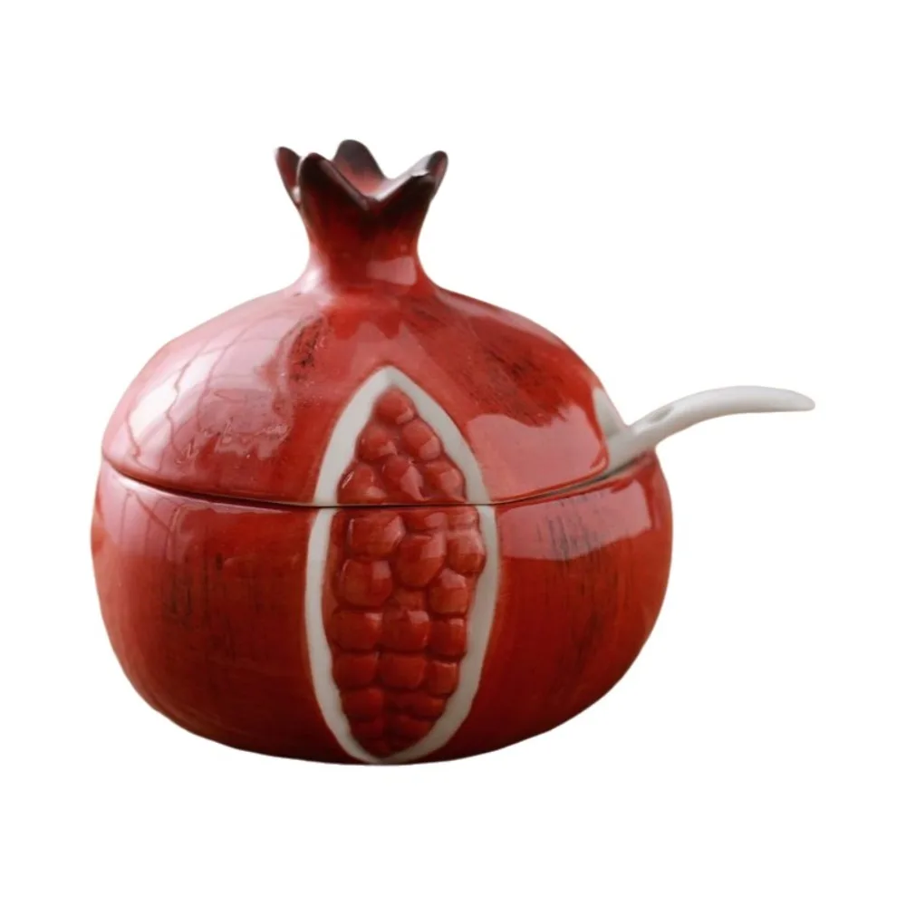 

Household Goods Fruit-shaped Ceramic Spice Jar Japanese-style Cartoon Salt Sugar Jar Decorative Oil Bottle Dining Table
